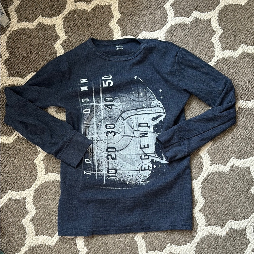 Children’s Place Navy Target Graphic Long Sleeve Shirt, size XXL, like new !